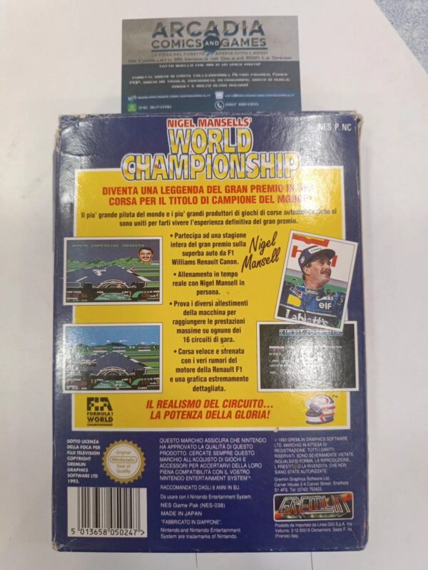 Nigel Mansells' World Championship NES PAL A GIG Nintendo Entertainment ITA - immagine 2