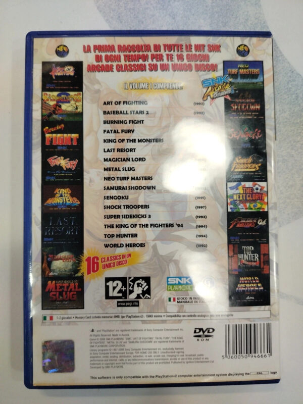 SNK Arcade Classics Volume 1 Playstation 2 PS2 Sony ITA Senza Manuale - immagine 2